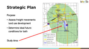 A slide from a presentation on the planning project